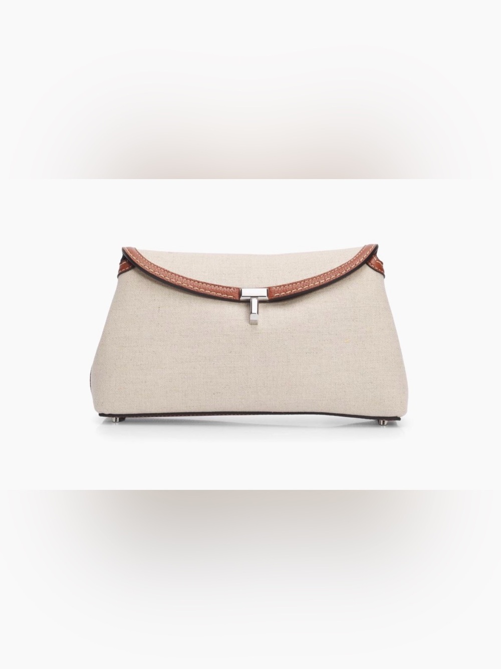 Toteme Beige Canvas Crossbody with Brown Leather Trim